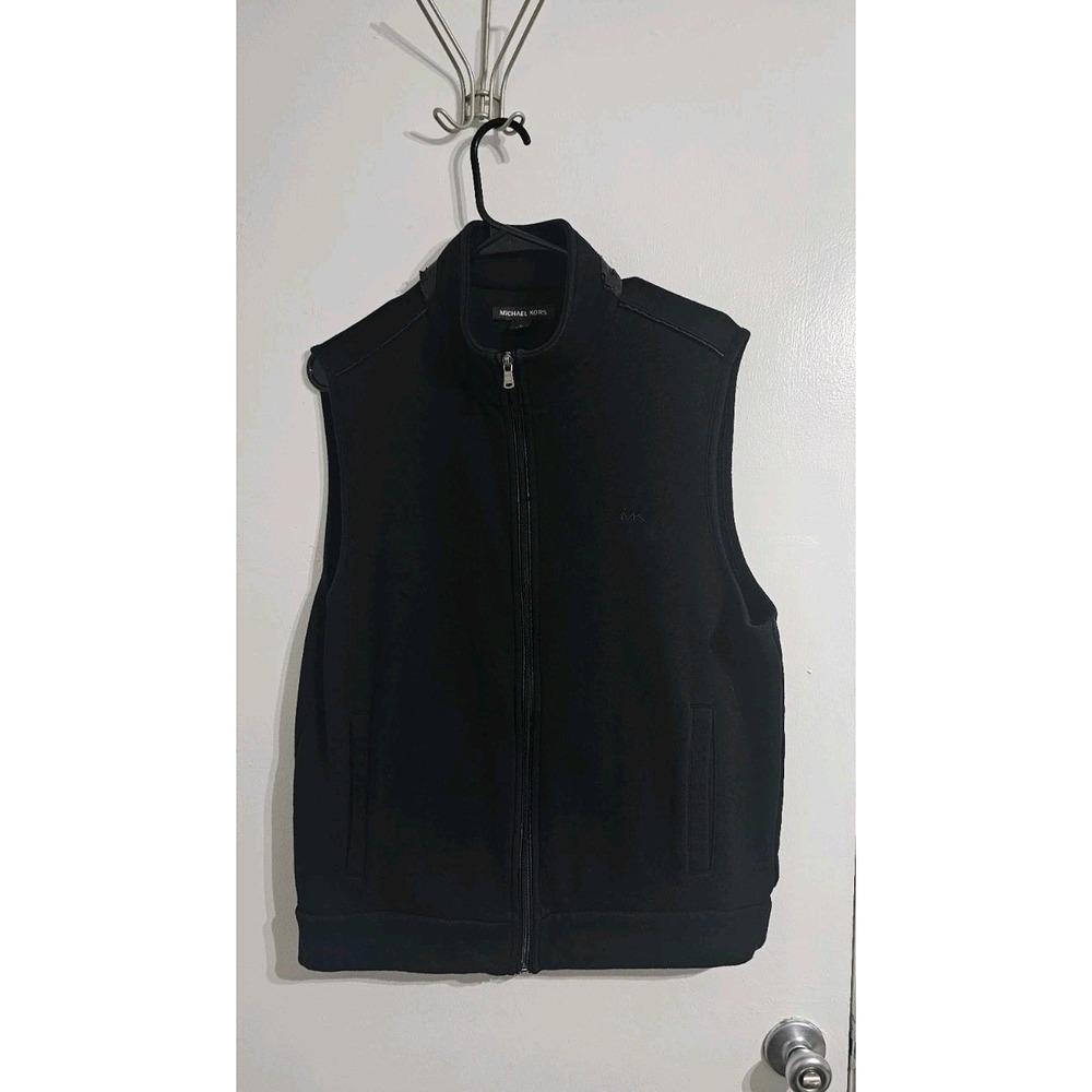Michael Kors Women's Utility Vest Jacket‎ Sz Large Black Pocket Hiking Fishing